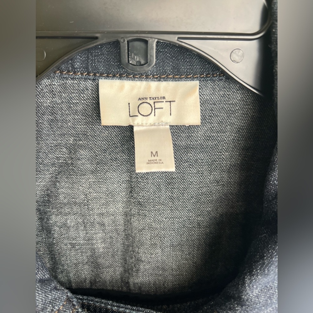 LOFT Double-Breasted Denim Short Sleeve Jacket - Picture 3 of 3